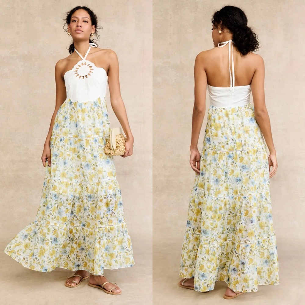 NWT Layered With Love Floral Halter Maxi Dress